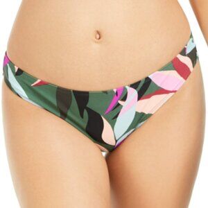 Hula Honey Olive Green Jungle Tropical Print Hipster Bikini Bottom Juniors Small